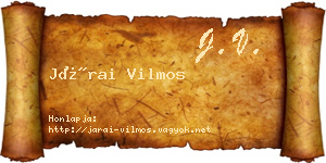 Járai Vilmos névjegykártya